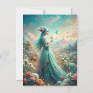 Carte Postale Parmi les fleurs