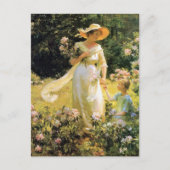 Carte Postale Parmi les fleurs de lauriers Charles Courtney Curr (Devant)