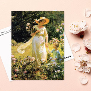 Carte Postale Parmi les fleurs de lauriers Charles Courtney Curr