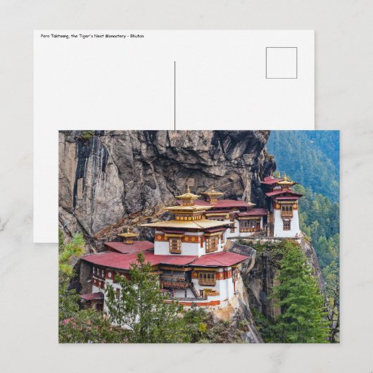 Carte Postale Paro Taktsang : Le monastère du nid de tigre - Bho (Devant / Derrière)