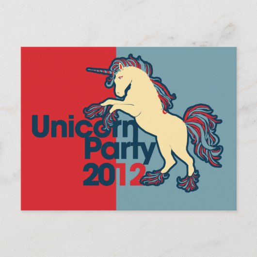 Carte Postale Parodie politique Parti Unicorn (Devant)