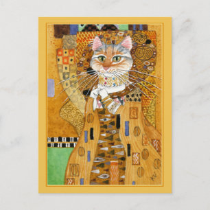 Carte postale parodique de Gustav Klimt avec un ch