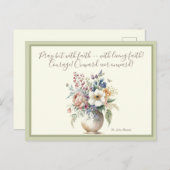 Carte Postale Parole de prière chrétienne florale (Devant / Derrière)
