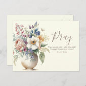 Carte Postale Parole de prière chrétienne florale (Devant / Derrière)