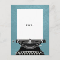 "Parole." Turquoise de machine à écrire vintage