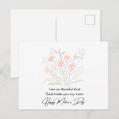 Carte Postale Paroles du cœur Fête des mères Fleurs Dessin (Devant / Derrière)