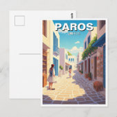 Carte Postale Paros Grèce Iles Cobblestone Street (Devant / Derrière)