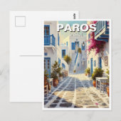 Carte Postale Paros Grèce Iles Voyage Aquarelle (Devant / Derrière)