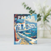 Carte Postale Paros Grèce Travel Art Vintage (Debout devant)