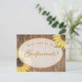 Carte Postale Parrain et Marraine Proposition Rustique Tournesol (Debout devant)
