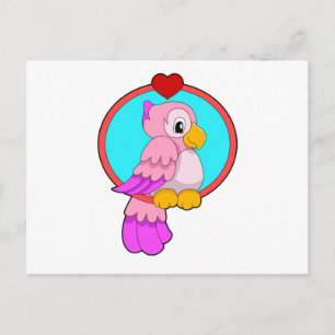 Carte Postale Parrot au coeur