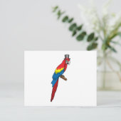 Carte Postale Parrot comme Gentleman avec Casquette (Debout devant)