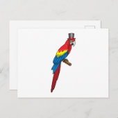 Carte Postale Parrot comme Gentleman avec Casquette (Devant / Derrière)