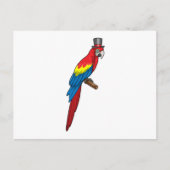 Carte Postale Parrot comme Gentleman avec Casquette (Devant)