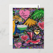Carte Postale Parrot de la Saint-Valentin (Devant / Derrière)