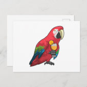 Carte Postale Parrot with Glass of Orange juice (Devant / Derrière)