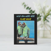 Carte Postale "Parrots de plage" Tableau sur un (Debout devant)