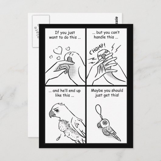 Carte Postale Parrots do bite (Devant / Derrière)