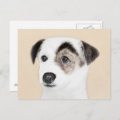 Carte Postale Parson Jack Russell Terrier Peinture - Chien Art (Devant / Derrière)