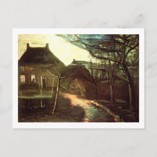 Carte Postale Parsonage à Nuenen par Moonlight, Vincent van Gogh (Devant)