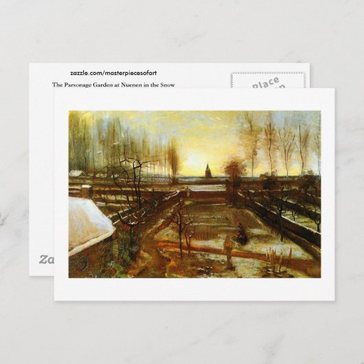 Carte Postale Parsonage Garden in Snow (F67) Van Gogh Art (Devant / Derrière)