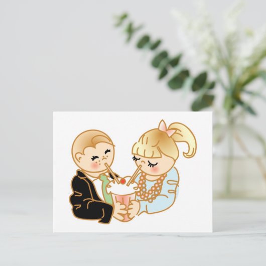 Carte Postale Partage de glace romantique (Debout devant)