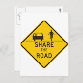 Carte Postale Partager le panneau routier (Devant / Derrière)