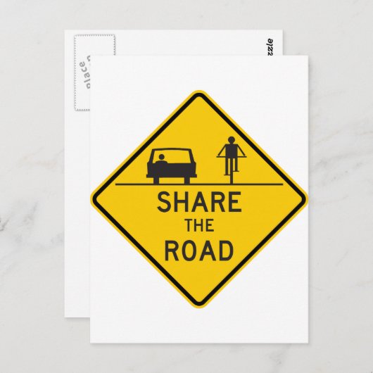 Carte Postale Partager le panneau routier (Devant / Derrière)