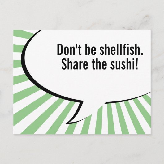 Carte Postale partager les sushis (Devant)