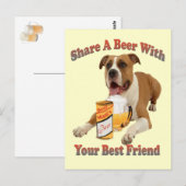 Carte Postale Partager une bière avec une boîte (Devant / Derrière)