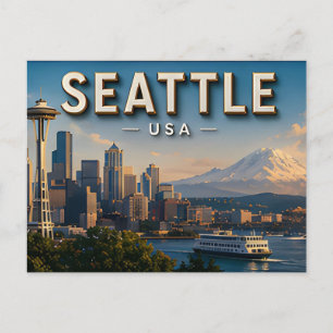 Carte Postale Partagez des souvenirs de voyage à Seattle