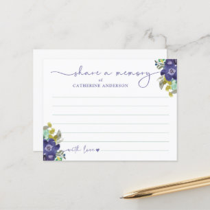 Carte Postale Partagez un souvenir floral élégant écriture funér