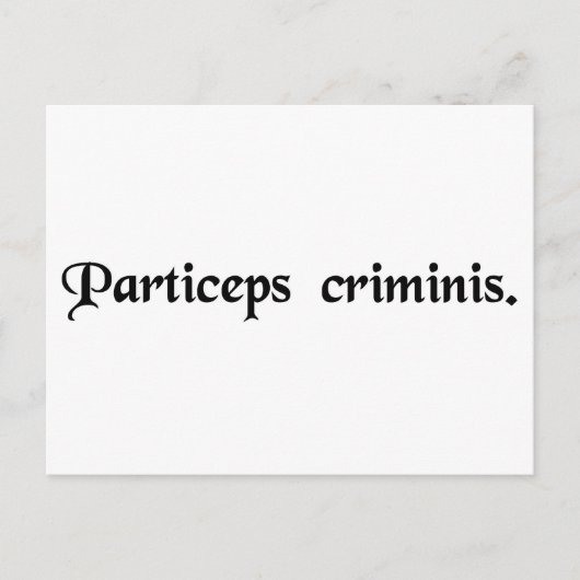 Carte Postale Partenaire dans la criminalité. (Devant)