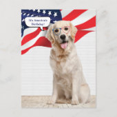 Carte Postale Parti 4 juillet Golden Retriever (Devant)