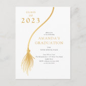Carte Postale Parti de Graduation de Tassel d'or moderne (Devant)