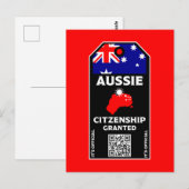 Carte Postale Parti de la citoyenneté australienne Félicitations (Devant / Derrière)