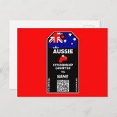 Carte Postale Parti de la citoyenneté australienne Félicitations (Devant / Derrière)