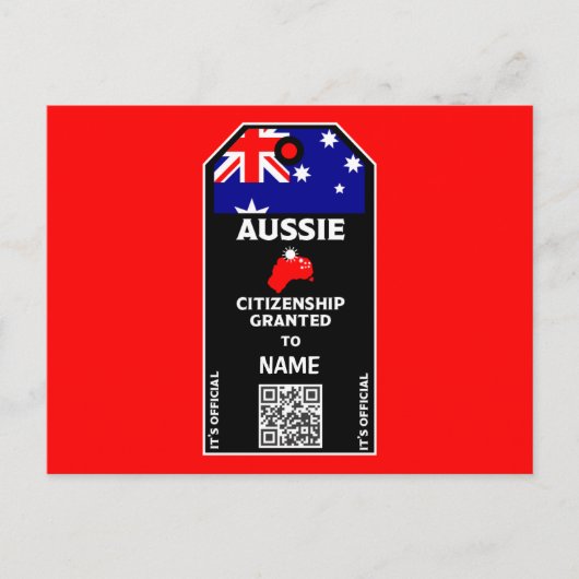 Carte Postale Parti de la citoyenneté australienne Félicitations (Devant)
