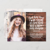 Carte Postale Parti de la graduation Bible Verse Rustique Photo (Devant / Derrière)