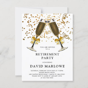 Carte Postale Parti de la retraite Champagne Parties scintillant