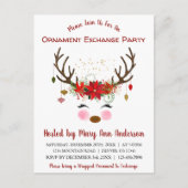 Carte Postale Parti d'échange de l'ornement de Noël de Cute Rein (Devant)