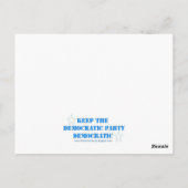 Carte Postale Parti démocrate ou Boston Tea Party (Dos)