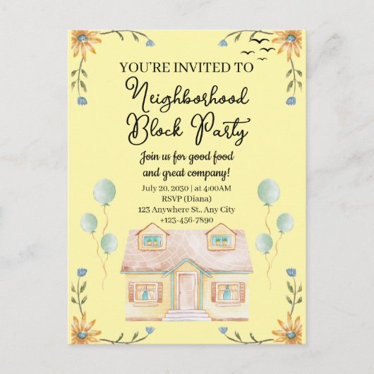 Carte Postale Parti du bloc de quartier (Devant)