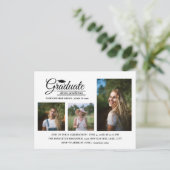 Carte Postale Parti moderne blanc 3-Photo Graduation Party (Debout devant)