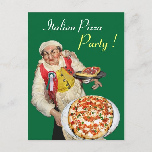 Carte Postale PARTI PIZZA ITALIEN Recette verte (Devant)