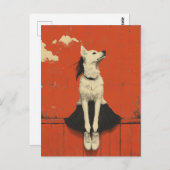 Carte Postale Partie amusante Chien partie assise humaine sur la (Devant / Derrière)