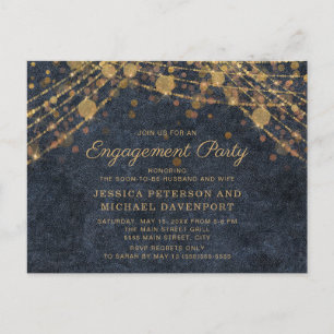 Carte Postale Partie d'engagement de la Marine Blue Gold String