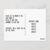 Carte Postale Partie d'engagement - enregistrer la date. Modifia (Dos)