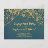 Carte Postale Partie d'engagement turquoise Gold String (Devant)