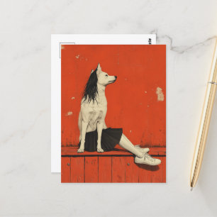 Carte Postale Partie drôle Chien partie humain